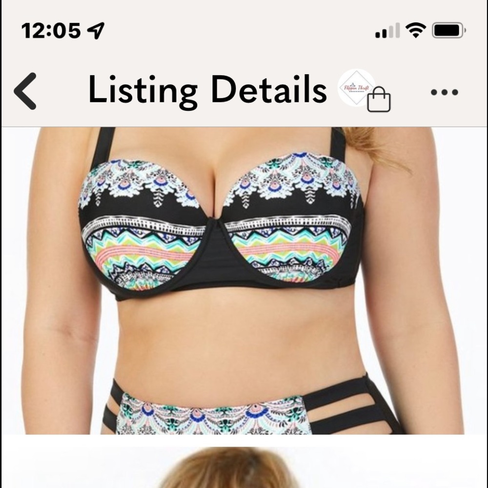 Raisins Curve Boho Printed Plus Sized Bikini Top